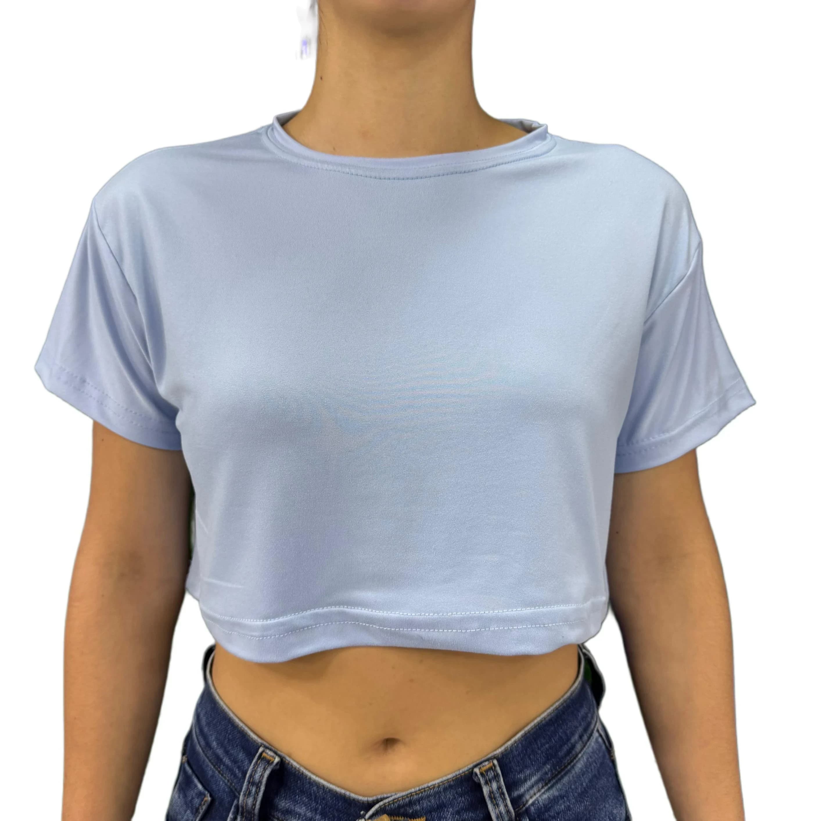Crop Top Azul Hortensia Camiseta